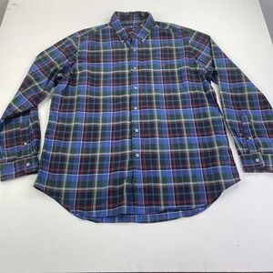 Ralph Lauren Button Down Shirt Men's XL TG Blue/Red Plaid 90's Blue Label Oxford